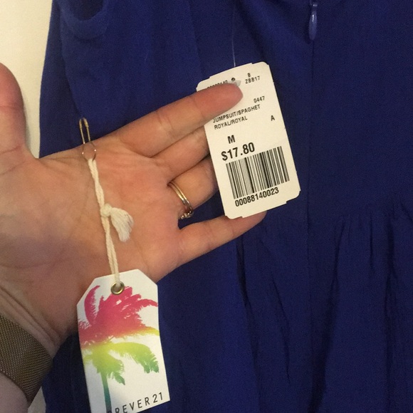 Forever 21 cobalt romper with tassels on leg seam - Picture 4 of 4